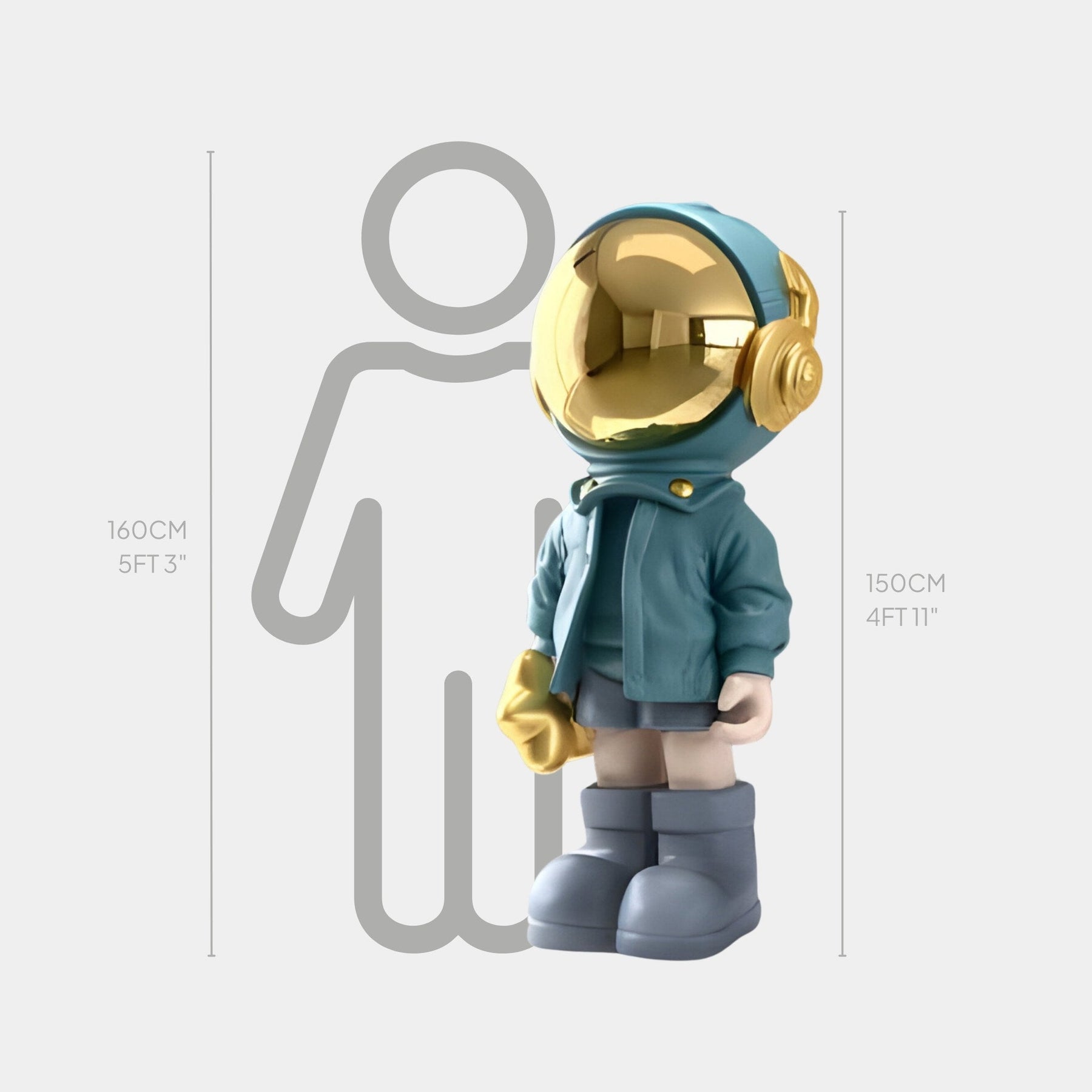 Large Galactic Blue Astronaut Beats Sculpture - 150cm