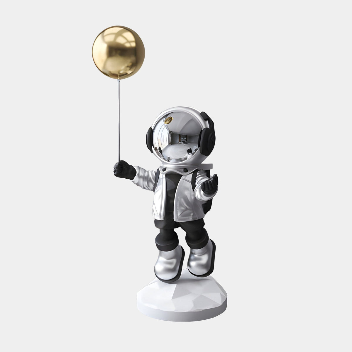 (Custom Order)Small Lunar Silver Astronaut Balloon Sculpture - 55cm - Atelier Home™