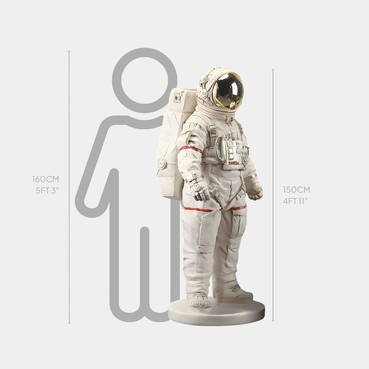 Large Cloud White Space Astronaut Standing Sculpture - 150cm - Atelier Home™
