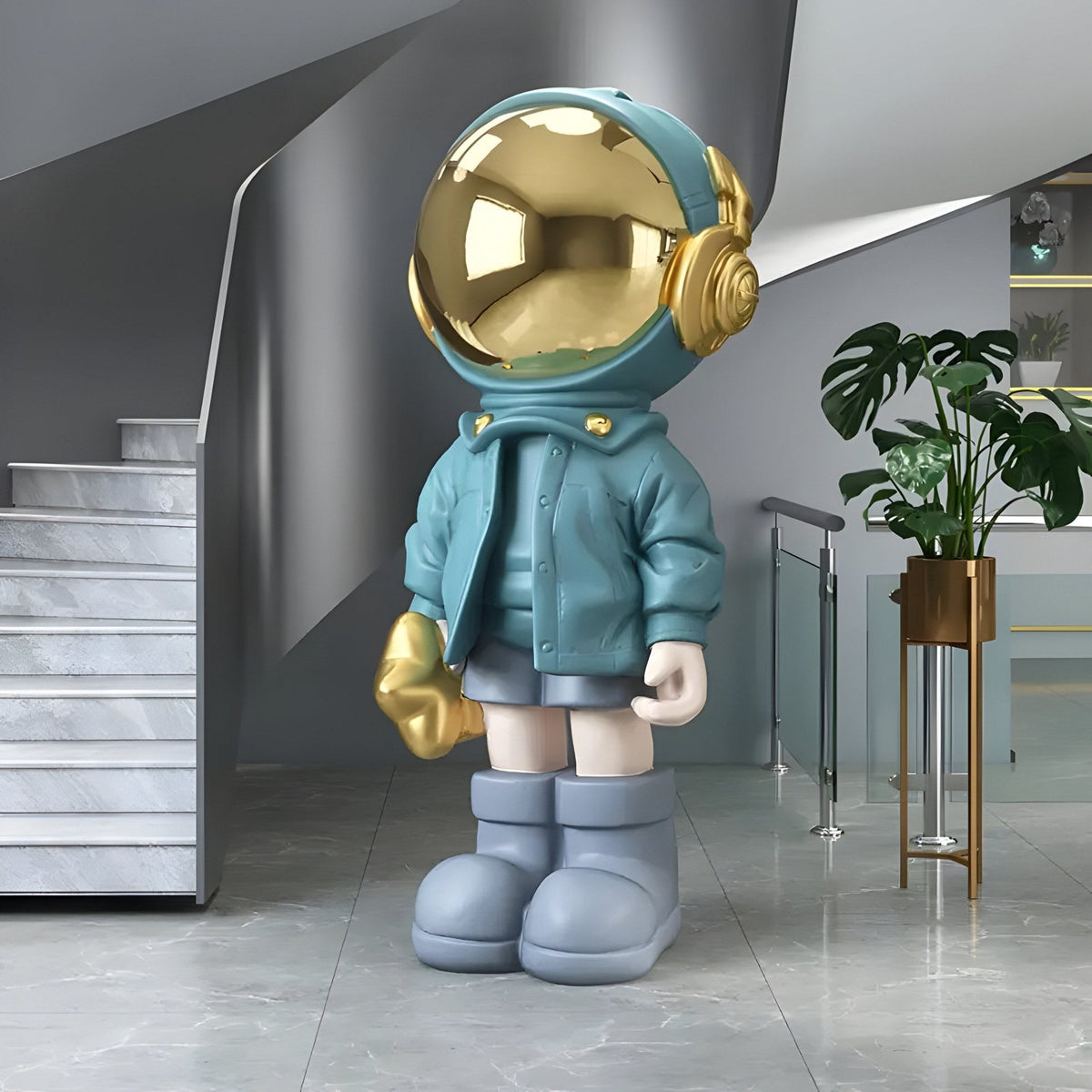 Large Galactic Blue Astronaut Beats Sculpture - 150cm - Atelier Home™