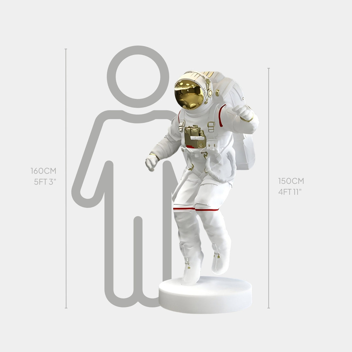 Large White Space Astronaut Explorer Sculpture - 150cm - Atelier Home™