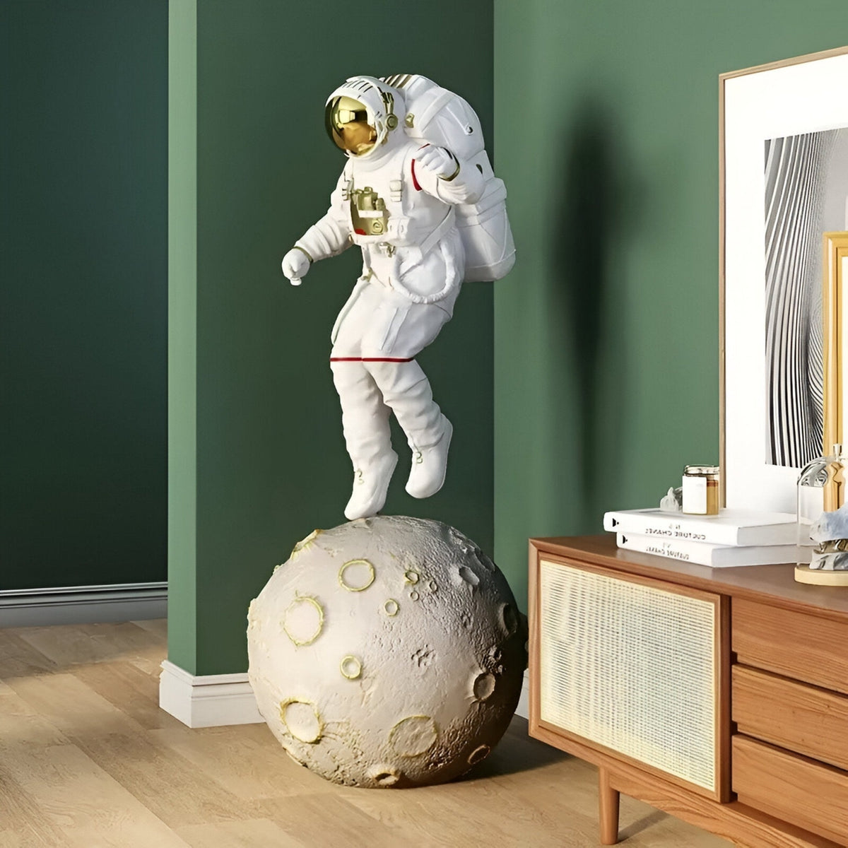Large White Space Astronaut Moon Explorer Sculpture - 130cm - Atelier Home™
