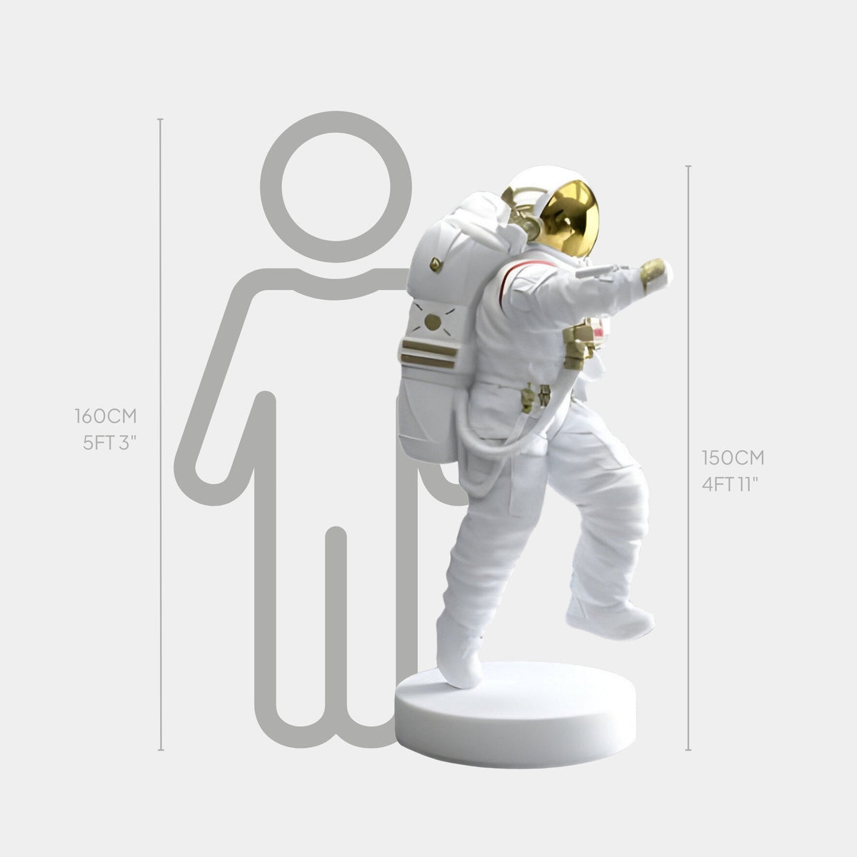 Large White Space Astronaut Strider Sculpture - 150cm - Atelier Home™