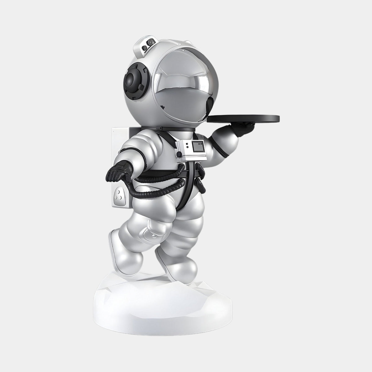 Medium Astral Silver Astronaut Bear Butler Sculpture - 90cm - Atelier Home™