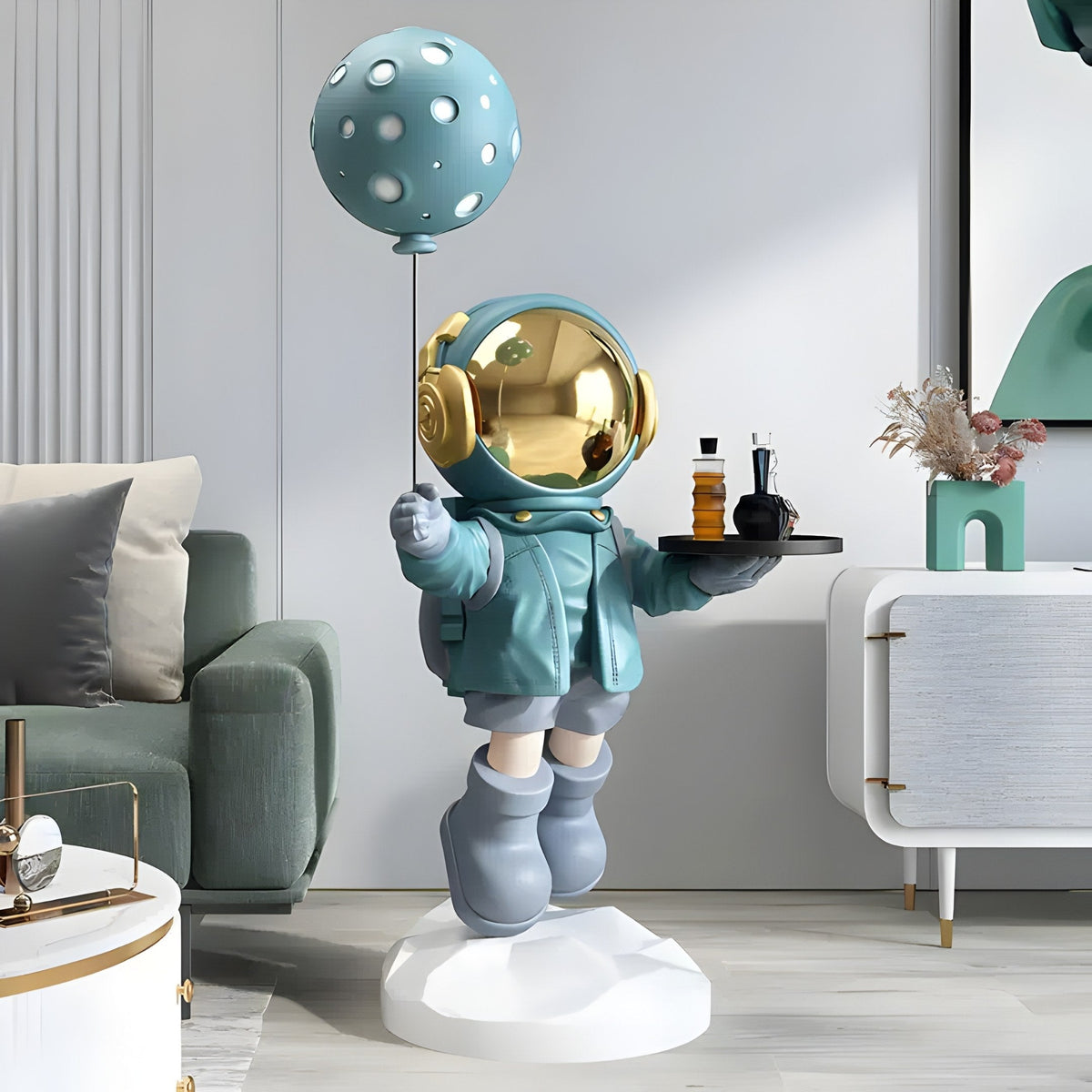 Medium Galactic Blue Astronaut Butler Balloon Sculpture - 110cm - Atelier Home™
