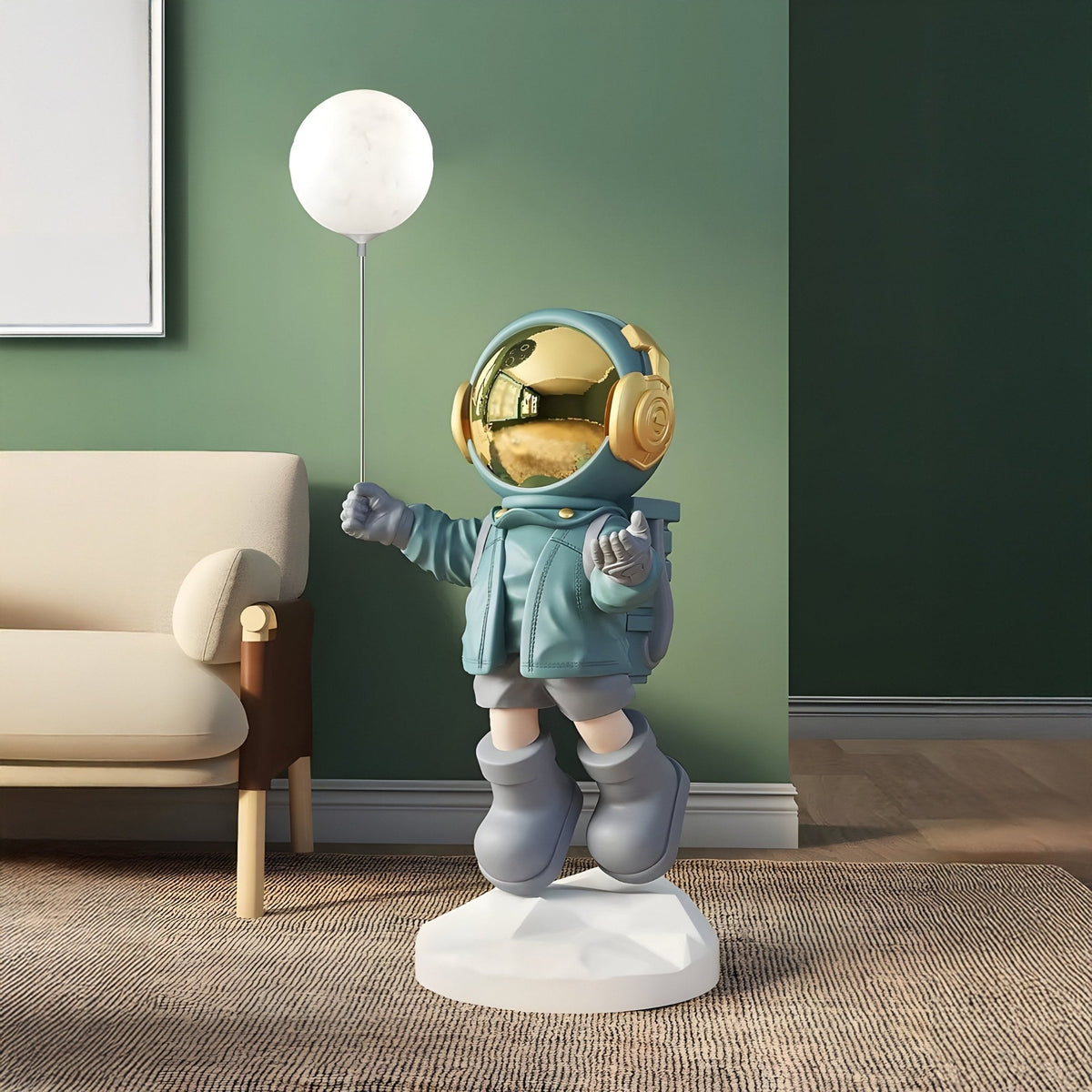 Medium Galactic Blue Astronaut Glow Balloon Sculpture - 110cm - Atelier Home™