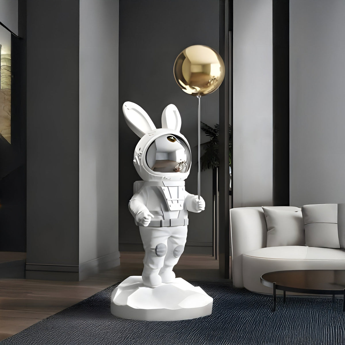 Medium White Astronaut Floppy Bunny Balloon Sculpture - 106cm - Atelier Home™