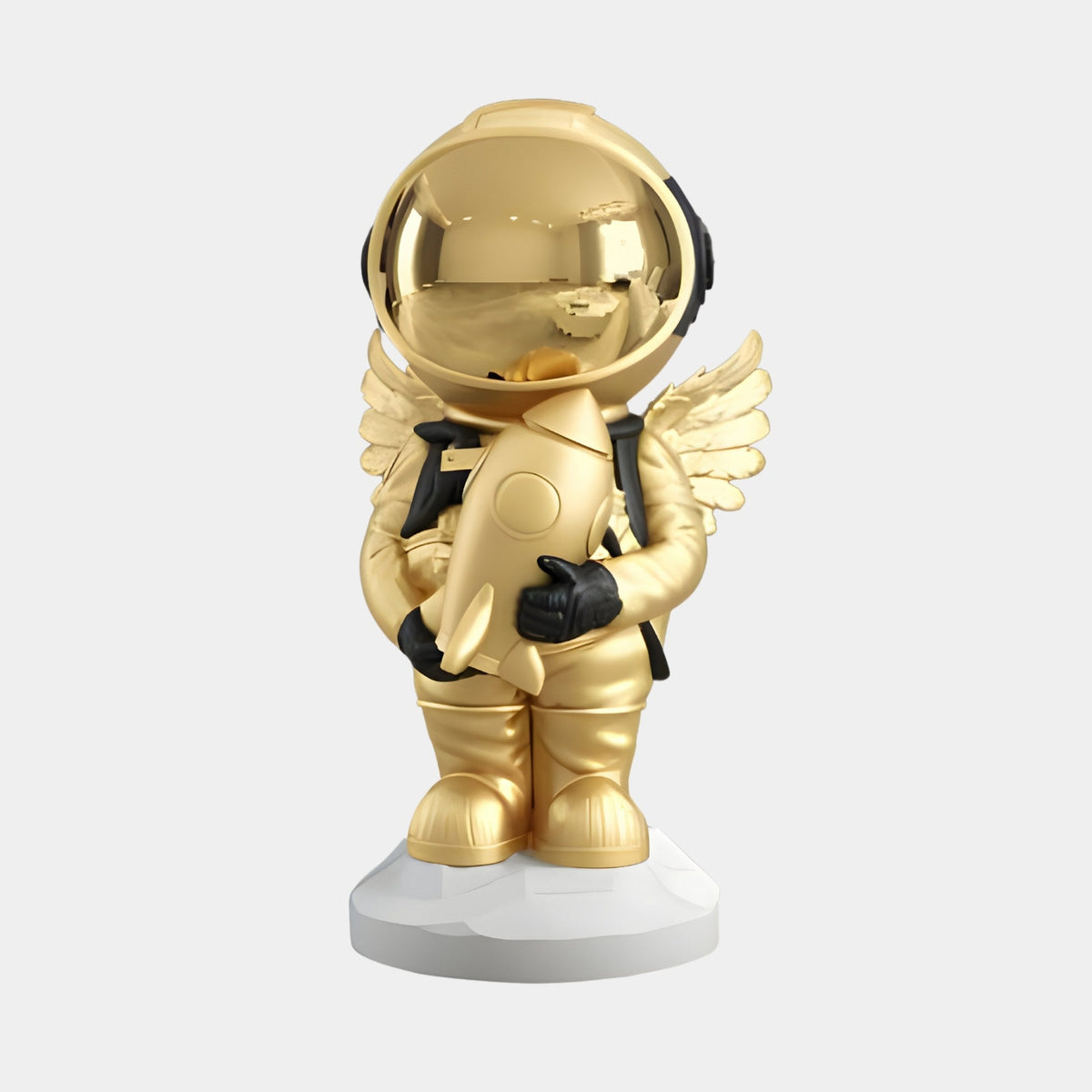Small Celestial Gold Astronaut Angel Rocket Sculpture - 75cm - Atelier Home™