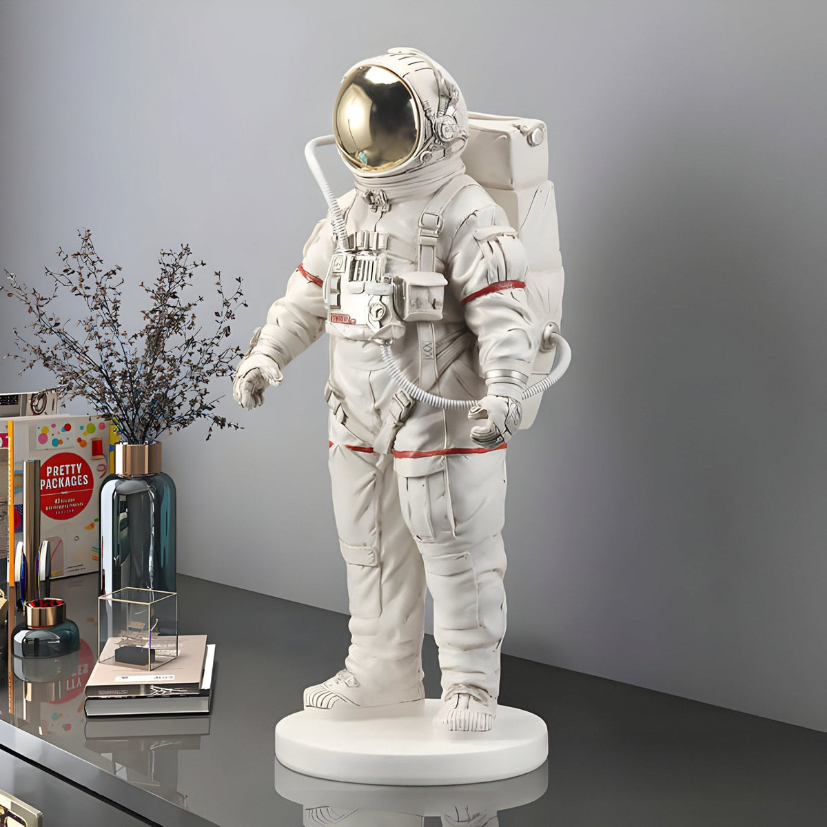 Small Cloud White Space Astronaut Standing Sculpture - 58cm - Atelier Home™