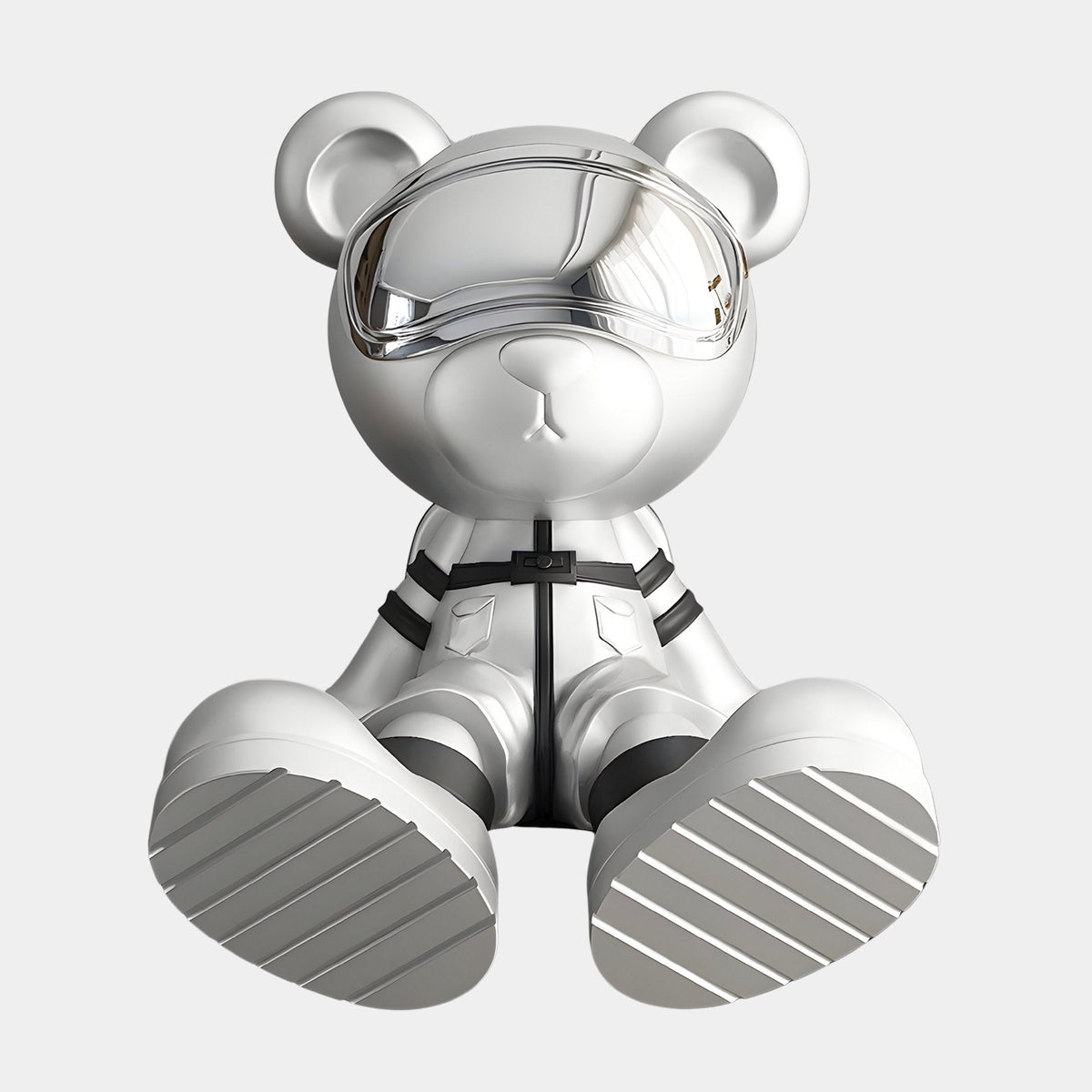 Small Cosmic Chrome Astronaut Bear Sculpture - 51cm - Atelier Home™