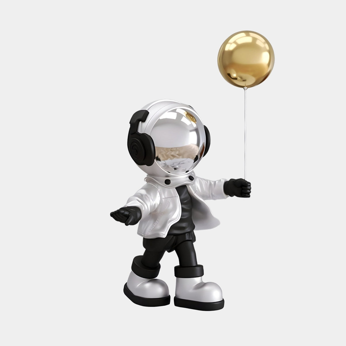 Small Lunar Silver Astronaut Balloon Standing Figure - 48cm - Atelier Home™