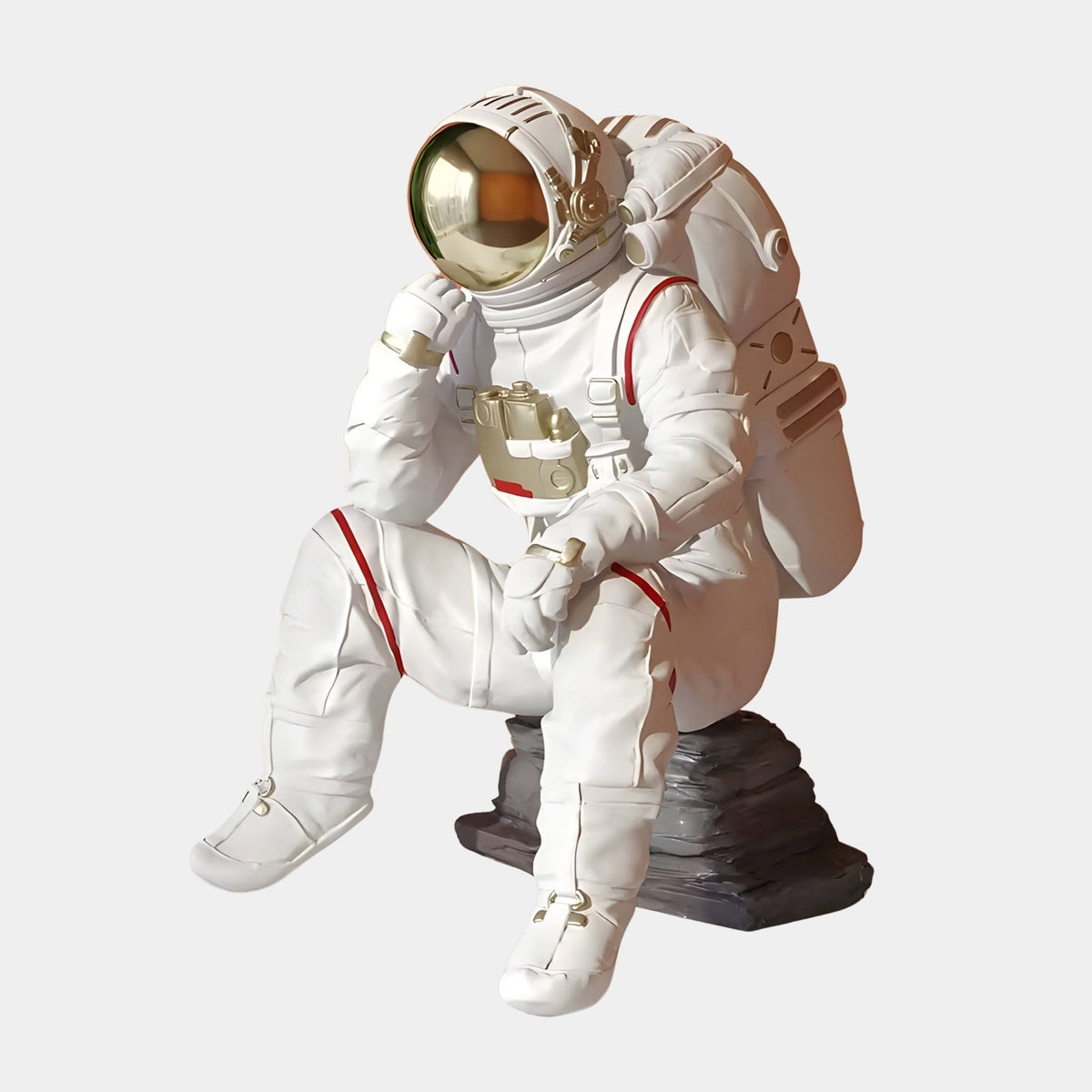 Small Nova White Astronaut Thinker Figure - 43cm - Atelier Home™