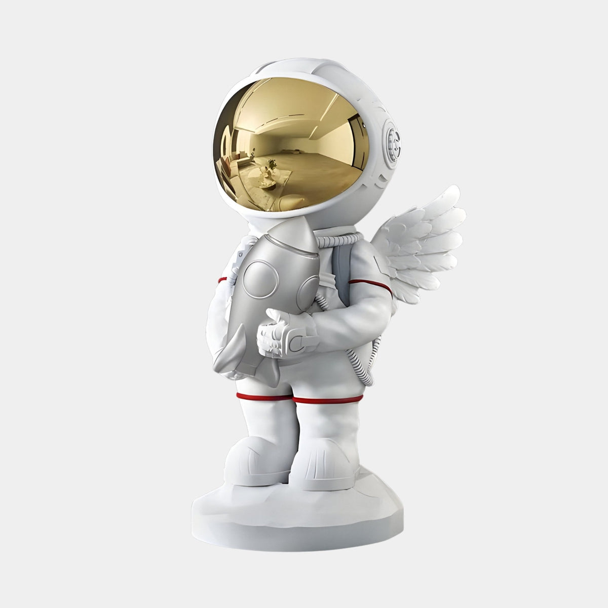 Small Nova White Astronaut Angel Rocket Sculpture - 75cm