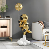 Medium Celestial Gold Astronaut Rocket Lift-Off Balloon Sculpture - 95cm