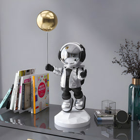 (Custom Order)Small Lunar Silver Astronaut Balloon Sculpture - 55cm - Atelier Home™