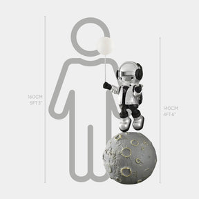 Large Lunar Silver Astronaut Glow Balloon Moonwalk Sculpture - 140cm - Atelier Home™