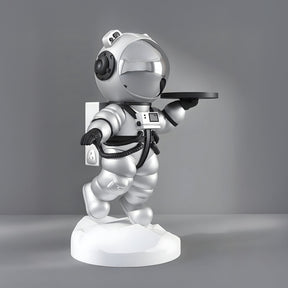 Medium Astral Silver Astronaut Bear Butler Sculpture - 90cm - Atelier Home™