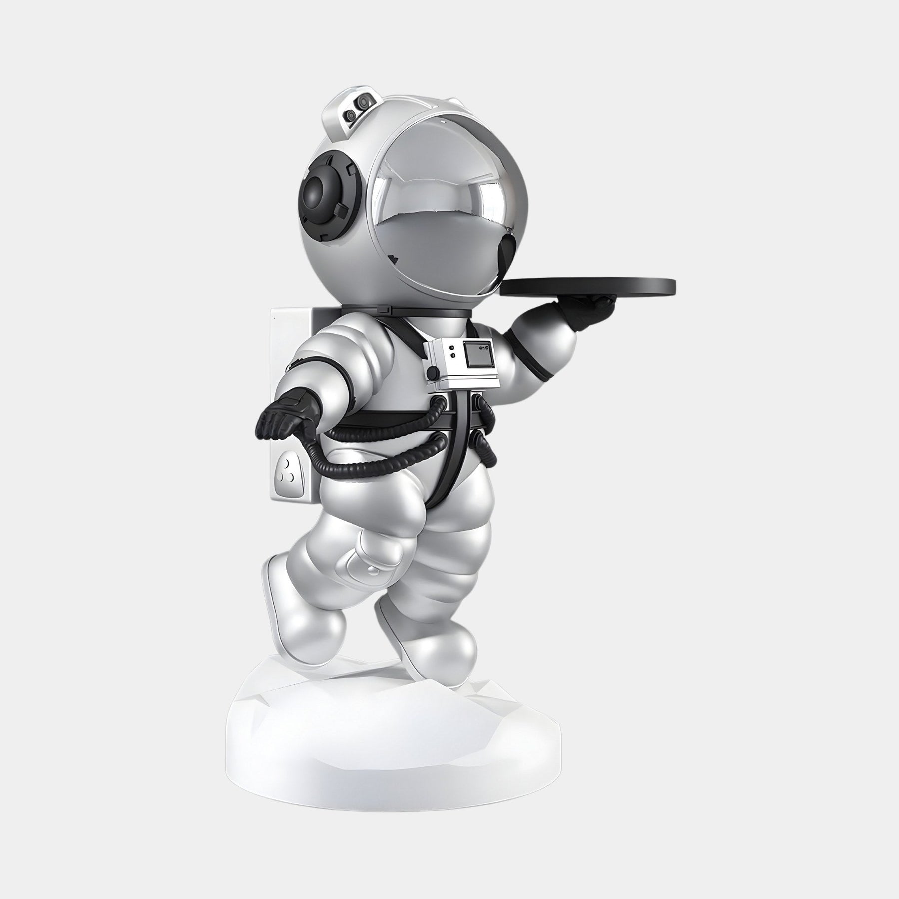 Medium Astral Silver Astronaut Bear Butler Sculpture - 90cm - Atelier Home™