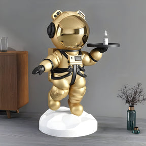 Medium Celestial Gold Astronaut Bear Butler Sculpture - 90cm - Atelier Home™