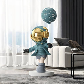 Medium Galactic Blue Astronaut Moon Balloon Sculpture - 96cm - Atelier Home™
