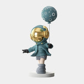 Medium Galactic Blue Astronaut Moon Balloon Sculpture - 96cm - Atelier Home™
