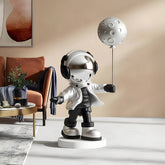 Medium Lunar Silver Astronaut Moon Balloon Sculpture - 96cm - Atelier Home™