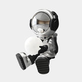 Small Lunar Silver Astronaut Glow Seated II Sculpture - 53cm - Atelier Home™