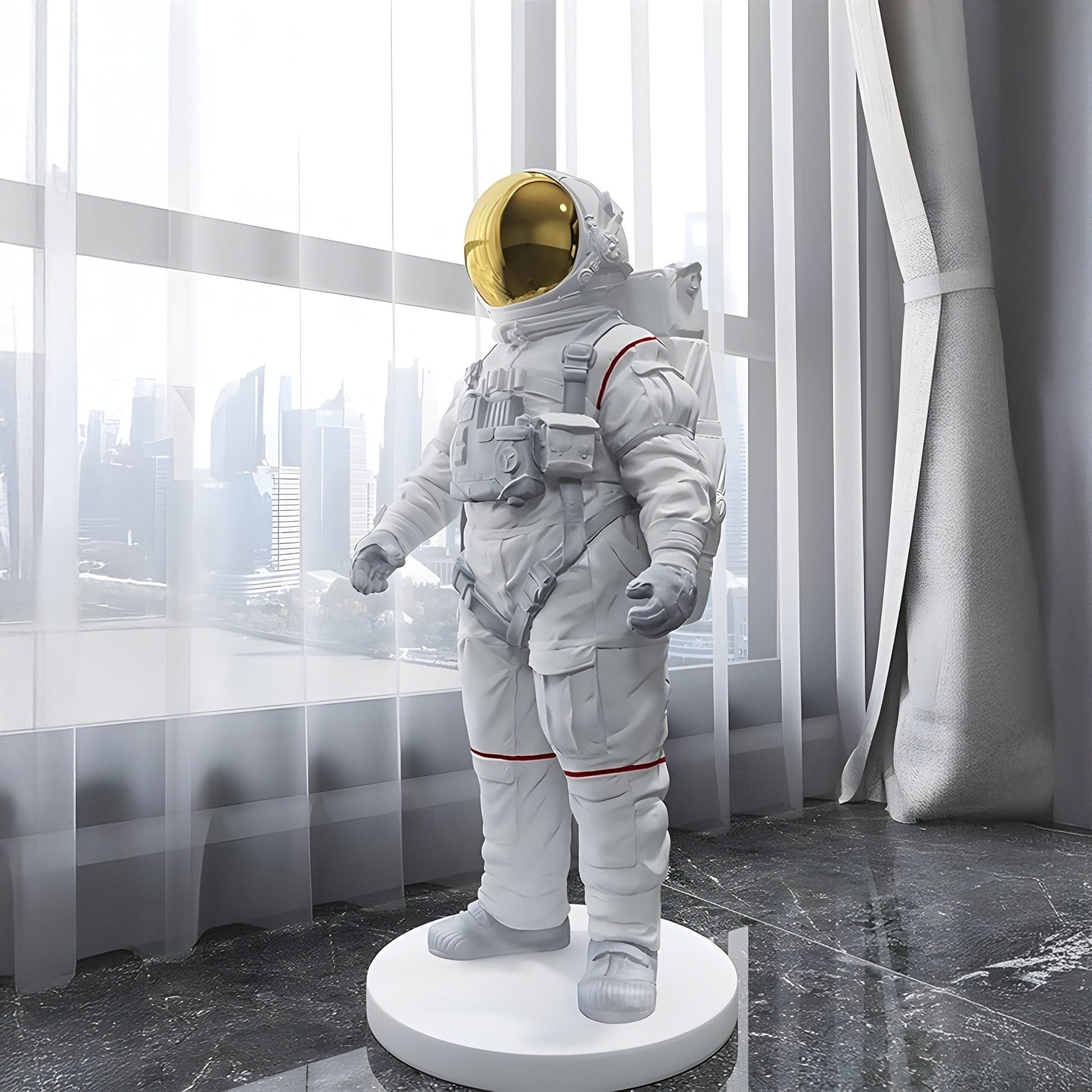 Small White Space Astronaut Standing Sculpture - 58cm - Atelier Home™