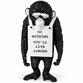 Silent Protest sculpture in classic black & white, on a white studio background