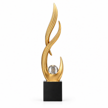 Ember Solstice abstract sculpture — white background, full view