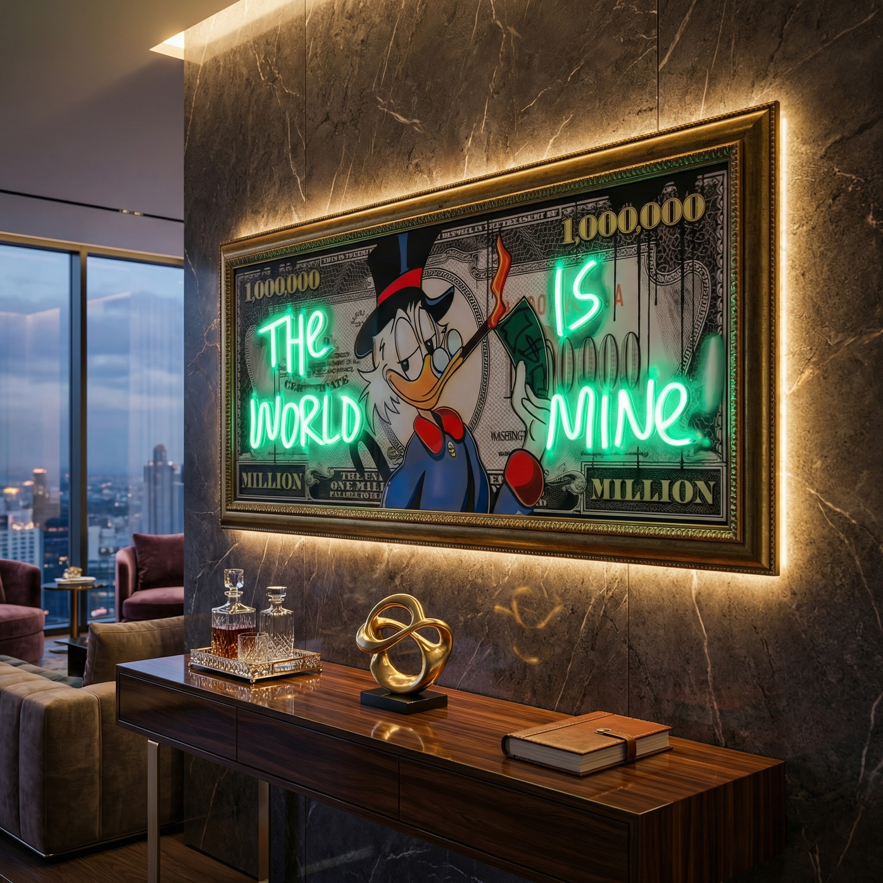 The World is Mine (Billionaire Neon Canva) - Atelier Home™