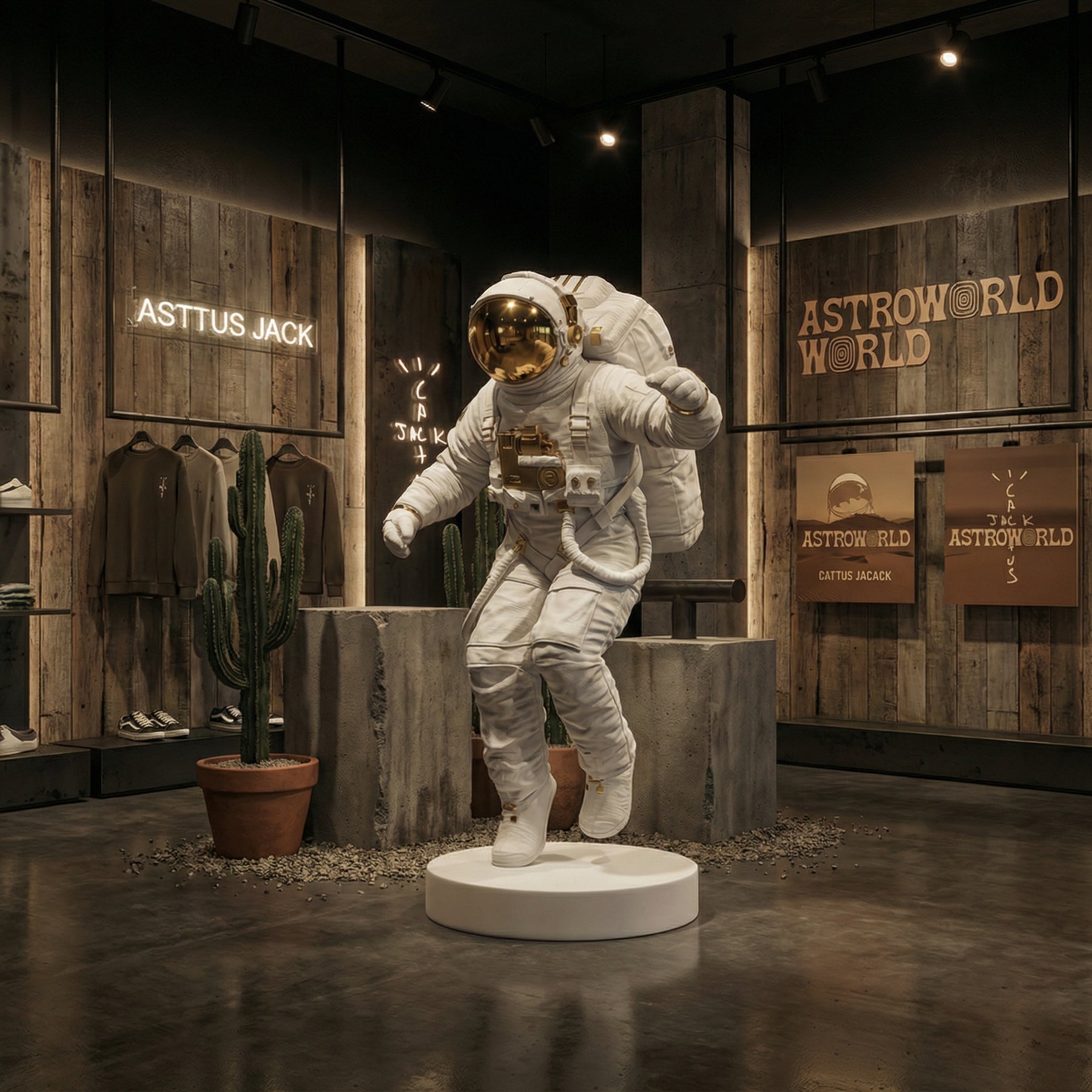 Large White Space Astronaut Moon Explorer Sculpture - 130cm - Atelier Home™