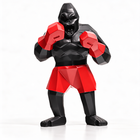 King Kong World Champion sculpture on a white studio background