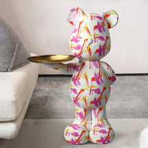 Bearbrick Graffiti Atelier Home™ White & Red Graffiti 76cm x 35cm x 25cm 