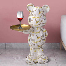 Bearbrick Graffiti Atelier Home™ White & Yellow Graffiti 76cm x 35cm x 25cm 