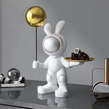 Creative Ornaments Space Rabbit Figurine Home Decor Desk Astronaut Animal Statue Nordic Room Accessories Key Snack Storage Box Atelier Home™ 