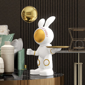 Creative Ornaments Space Rabbit Figurine Home Decor Desk Astronaut Animal Statue Nordic Room Accessories Key Snack Storage Box Atelier Home™ 